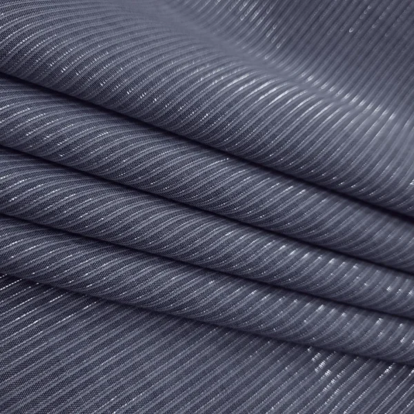 STRIPED COTTON VOILE LUREX DETAIL GREY