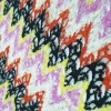PRINTED COTTON LACE MULTICOLOUR ZIGZAG PINK WHITE BLACK RED YELLOW