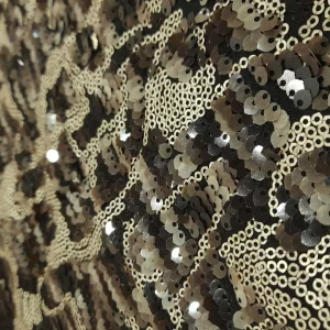TWO TONE FULL SEQUINS MESH BROWN AND STONE