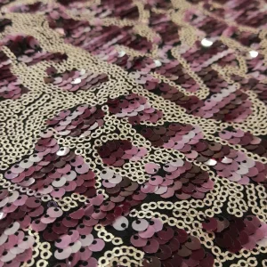 TWO TONE FULL SEQUINS MESH PURPLE AND STONE