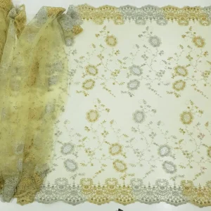 SCALLOPED TWO TONE LACE LEMON YELLOW