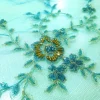 SCALLOPED BEADED LACE WITH LEAF DESIGN DK. JADE