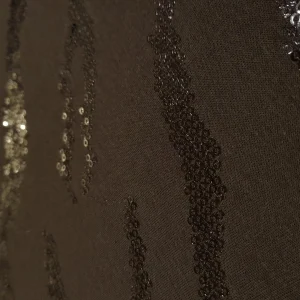 VISCOSE LYCRA WITH INGWE SEQUINS DESIGN BROWN