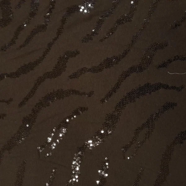 VISCOSE LYCRA WITH INGWE SEQUINS DESIGN BROWN