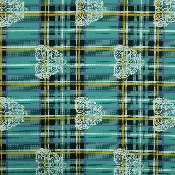 PRINTED SCUBA CHECK MINT GREEN