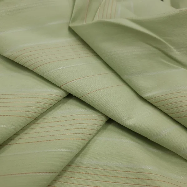 COTTON SATEEN SPANDEX EMBROIDERED STRIPE MINT GREEN