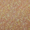PRINTED RAYON COTTON LINEN SWIRLED LEMON YELLOW AND PINK