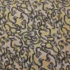 PRINTED RAYON COTTON LINEN SWIRLED LEMON YELLOW AND LILAC