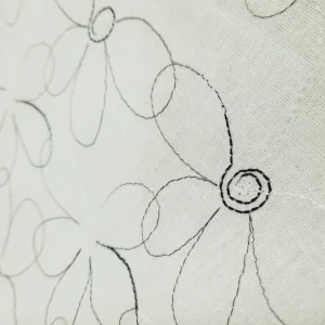 RAYON COTTON LINEN WITH EMBROIDERED DETAILS OFF WHITE