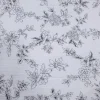 PRINTED CRUSHED COTTON VOILE FLORAL FOIL DETAIL WHITE AND CHOCOLATE BROWN