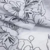 PRINTED CRUSHED COTTON VOILE FLORAL FOIL DETAIL WHITE AND CHOCOLATE BROWN