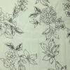 PRINTED CRUSHED COTTON VOILE FLORAL FOIL DETAIL WHITE AND CHOCOLATE BROWN