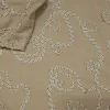 COTTON LINEN WITH PRINTED CHECKED RIBBONS BEIGE
