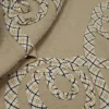 COTTON LINEN WITH PRINTED CHECKED RIBBONS BEIGE