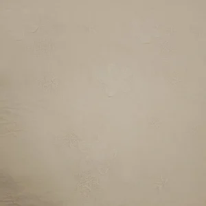 EMBOIDERED COTTON VOILE WITH FOIL FINISH CREAM