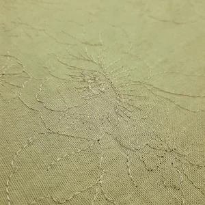 RAYON COTTON LINEN WITH EMBROIDERY DETAIL KHAKI BEIGE