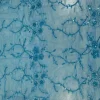 EMBROIDERED SCALLOPED TULLE WITH SEQUINS-FLORAL DESIGN TURQUOISE BLUE