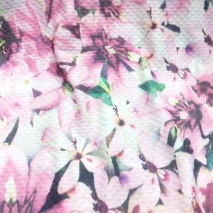 PRINTED SPANDEX KNIT SMALL FLOWERS PINK