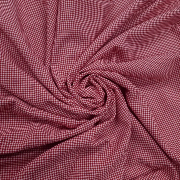 CHECK POLY VISCOSE GINGHAM RED
