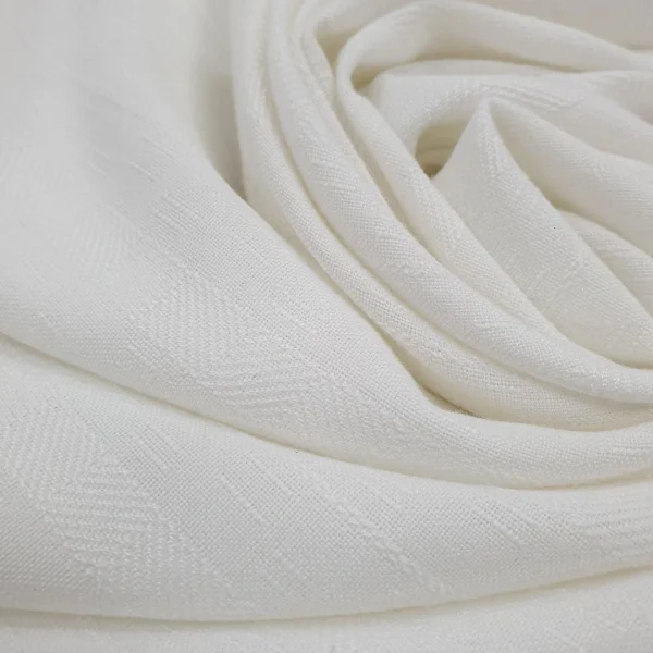 FANCY WEAVE BLENDED COTTON WHITE