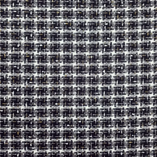 ACRYLIC TWEED LURET HONDSTOOTH BLACK n WHITE