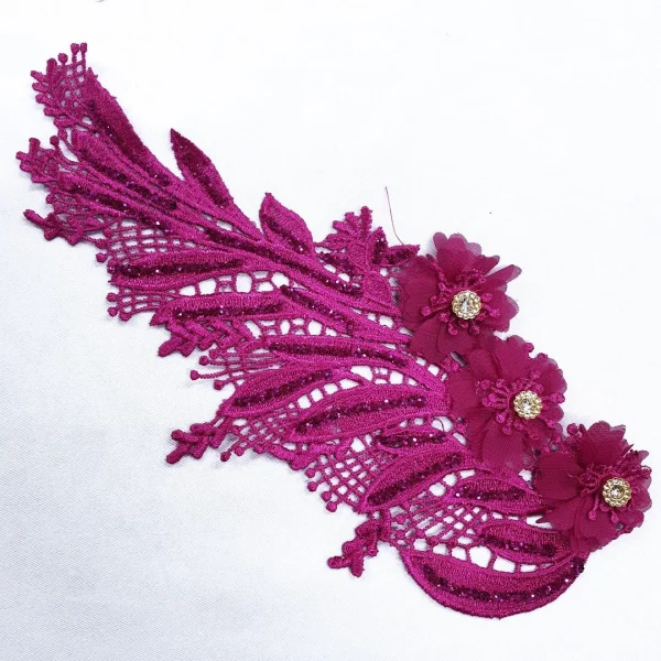 BRIDAL TRIM 15CM CERISE