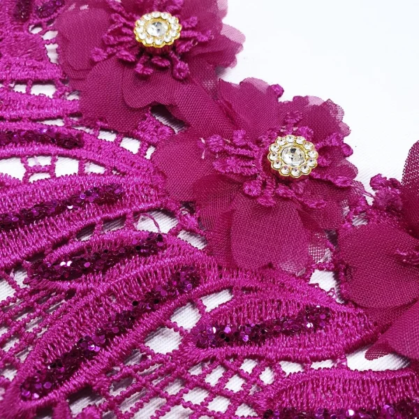BRIDAL TRIM 15CM CERISE