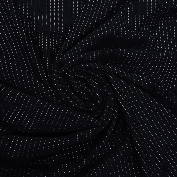 BENGALINE STRETCH SABLE STITCH STRIPE BLACK