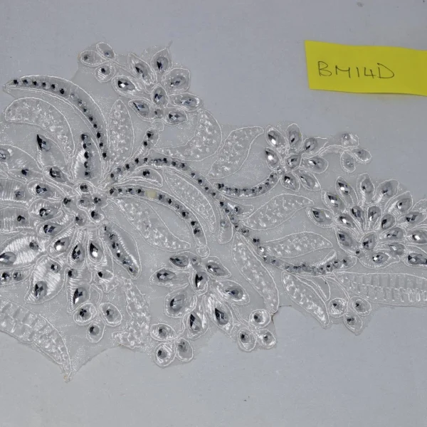 BRIDAL MOTIFF WHITE CORD SILVER BEADS