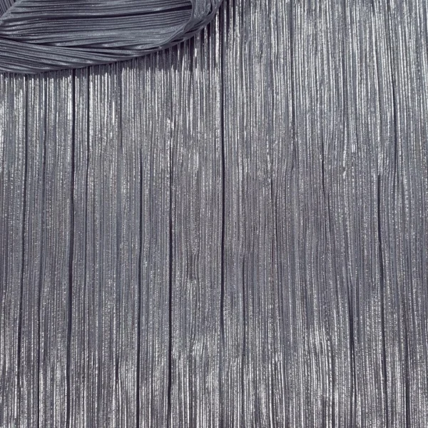 POLY PLEATED BODRE FOIL-ONYX GREY