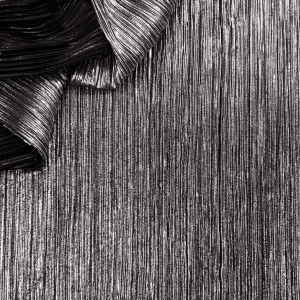POLY PLEATED BODRE FOIL-ONYX BLACK AND SILVER