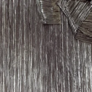 POLY PLEATED BODRE FOIL-ONYX TAUPE