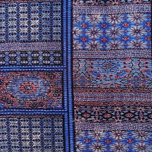 PRINTED BORDRE ABSTRACT  BLUE AND RED