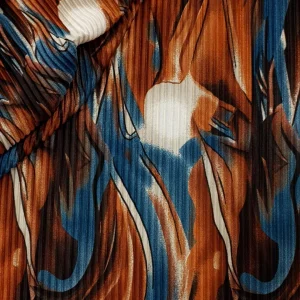PRINTED BORDRE ABSTRACT TEAL and  BROWN