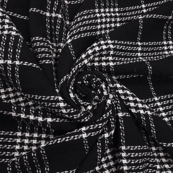 BOUCLE TWEED CHECK HOUNDSTOOTH BLACK