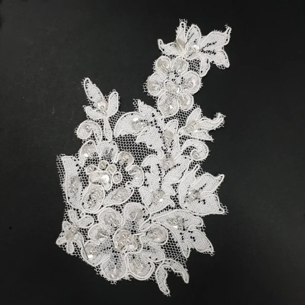BRIDAL PATCH BEADED  CREAM