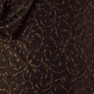 BROCADE 2TONE SMALL FLORAL BROWN ON BLACK