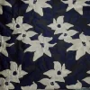 BROCADE 3D FLORAL DAISY NAVY and BLACK