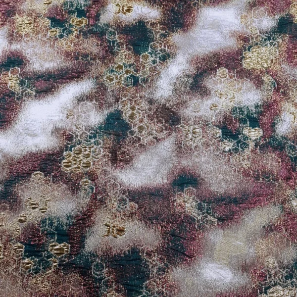 BROCADE 3D BOTANICAL1 BOTTLE MAROON n GOLD