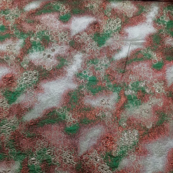 BROCADE 3D BOTANICAL1 RUST GOLD GREEN