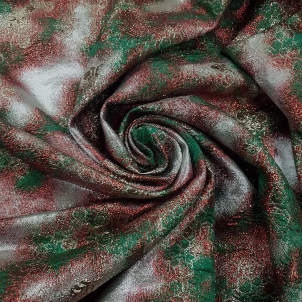 BROCADE 3D BOTANICAL1 RUST GOLD GREEN