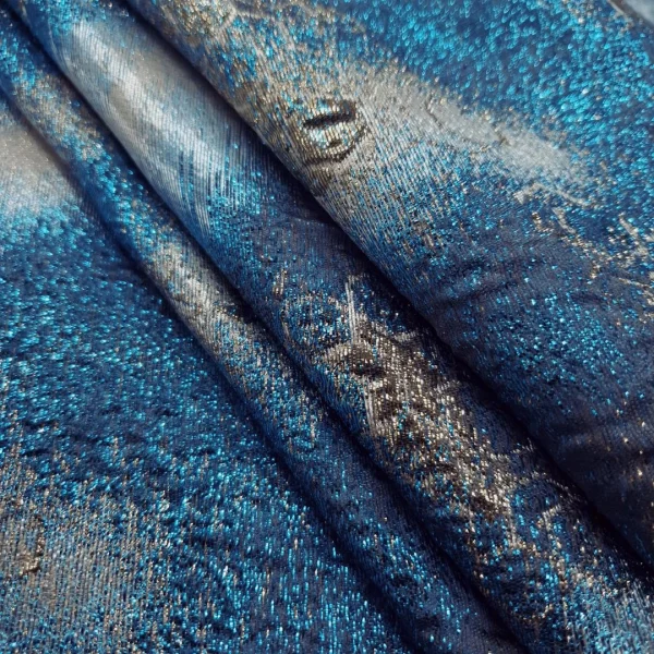 BROCADE 3D BOTANICAL1 TURQ n GOLD