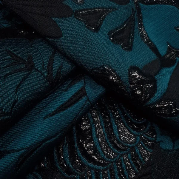 BROCADE PARIS (3D) ROSE1 DES E TEAL and BLACK