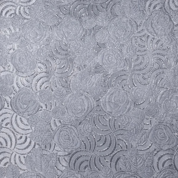 BROCADE  ROSE FLORAL SILVER