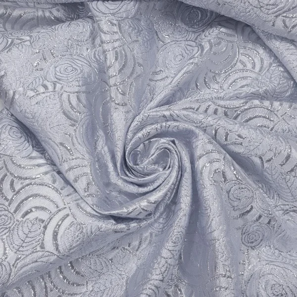 BROCADE  ROSE FLORAL SILVER