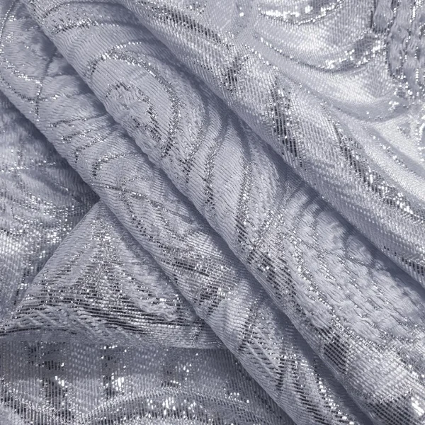BROCADE  ROSE FLORAL SILVER