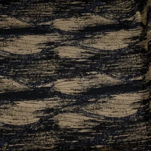 BROCADE PARIS 3D TIE DYED DES D NAVY GOLD BLACK