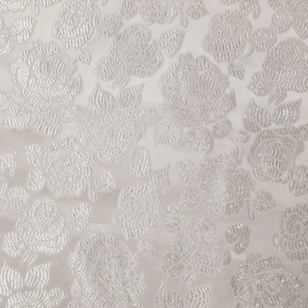 BROCADE PUFF EMBOSSING IVORY4 FLORAL DESIGN