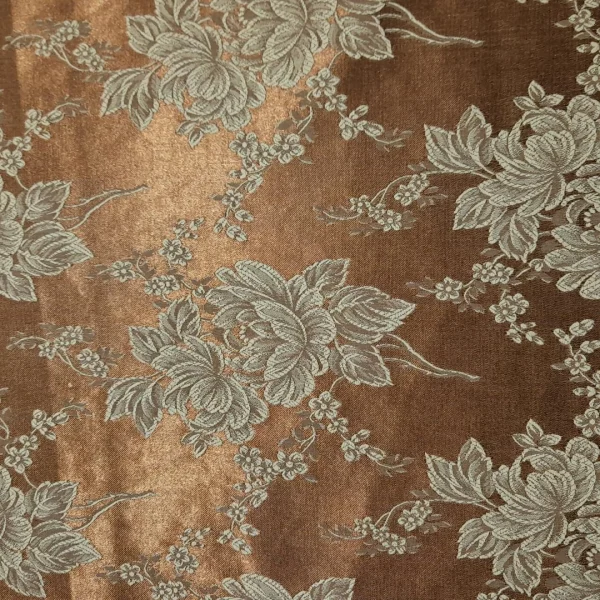 BROCADE JACQUARD 2TONE IVORY ON BROWN