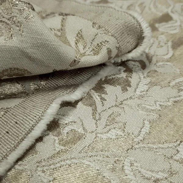 BROCADE  MTLC STRIPE FLORAL GOLD